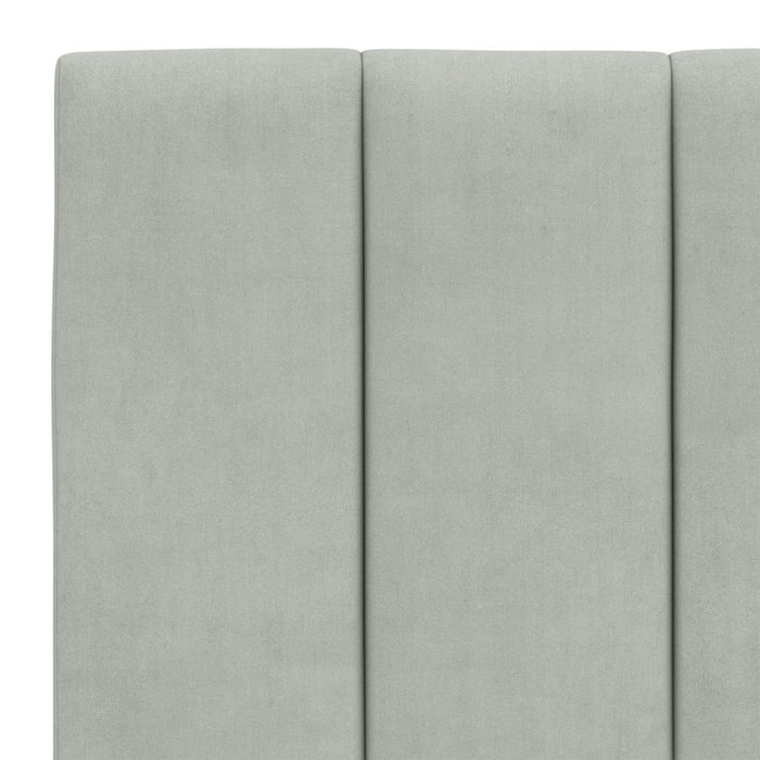 Pat cu saltea, Hanko, gri deschis, 120x200 cm, catifea WALTI