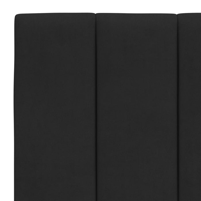 Pat cu saltea, Hanko, negru, 140x190 cm, catifea WALTI