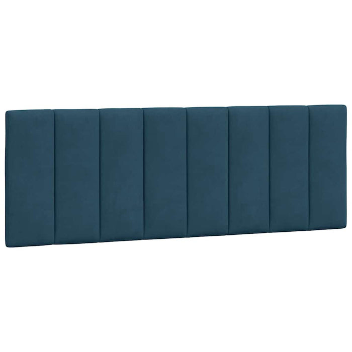 Pat cu saltea, Hanko, albastru, 140x190 cm, catifea WALTI