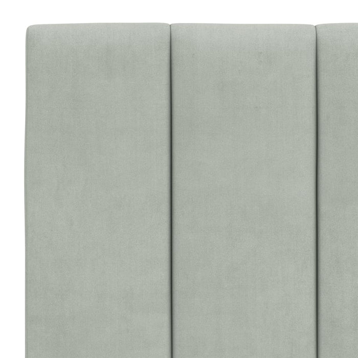 Pat cu saltea, Hanko, gri deschis, 140x200 cm, catifea WALTI
