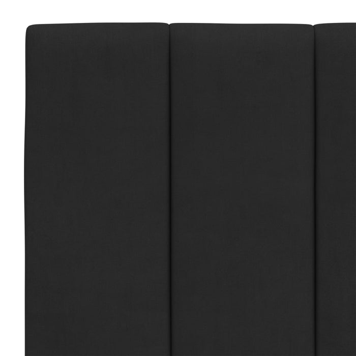 Pat cu saltea, Hanko, negru, 140x200 cm, catifea WALTI