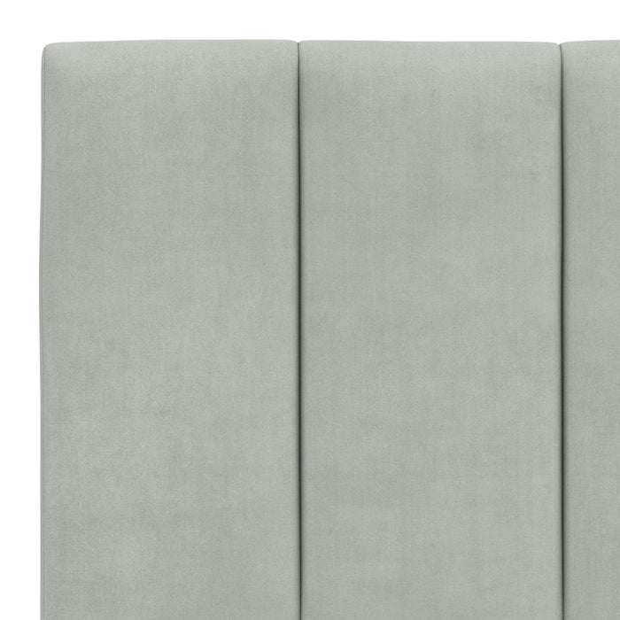 Pat cu saltea, Hanko, gri deschis, 160x200 cm, catifea WALTI