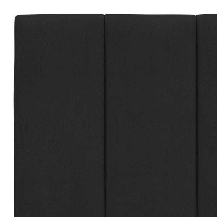 Pat cu saltea, Hanko, negru, 160x200 cm, catifea WALTI
