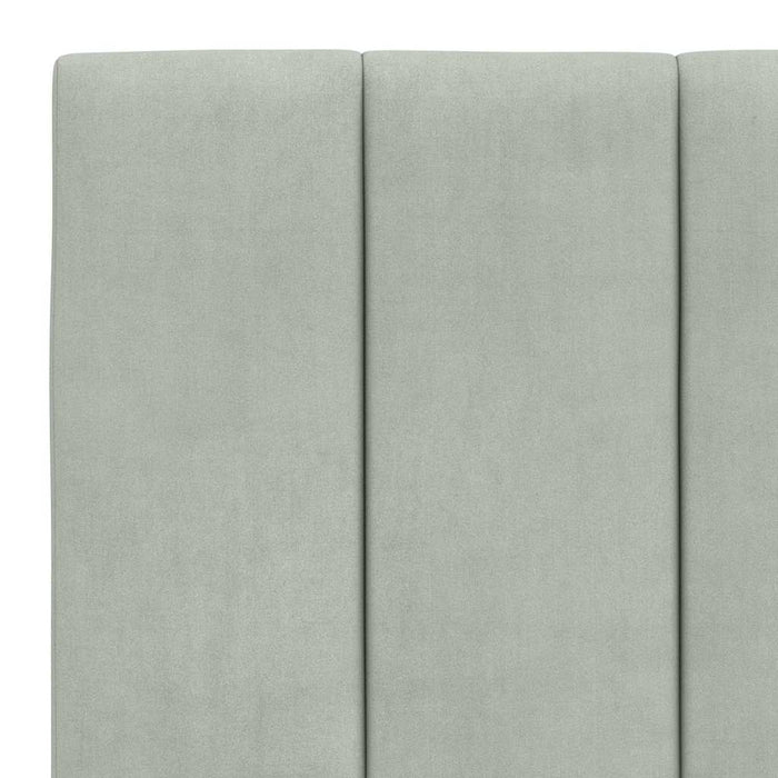 Pat cu saltea, Hanko, gri deschis, 180x200 cm, catifea WALTI