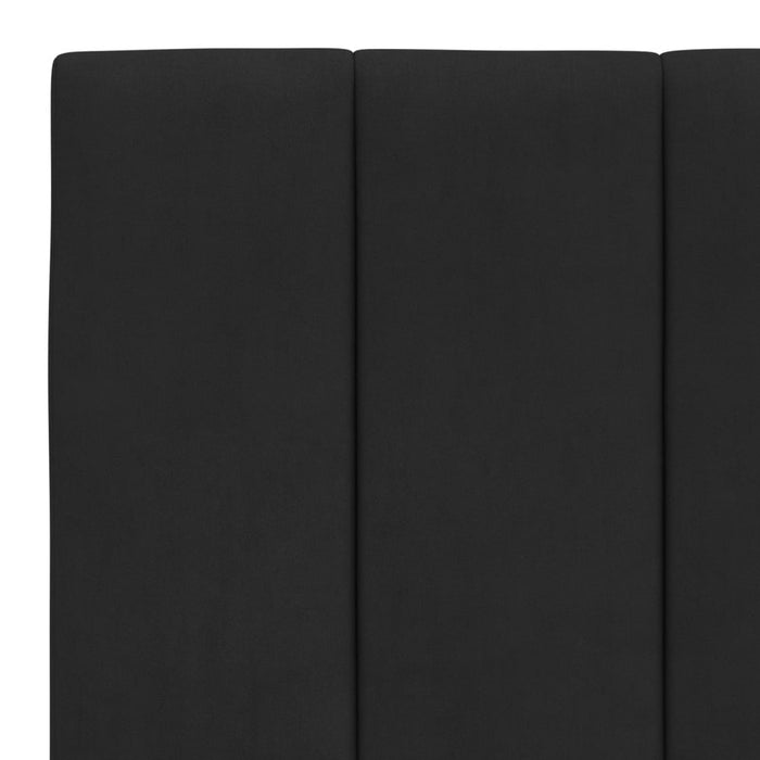 Pat cu saltea, Hanko, negru, 180x200 cm, catifea WALTI