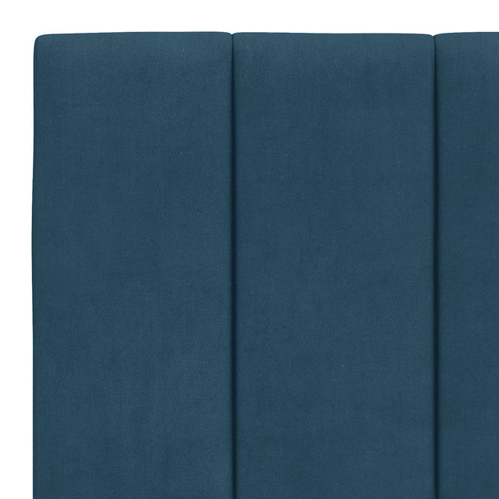 Pat cu saltea, Hanko, albastru, 180x200 cm, catifea WALTI