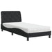 Pat cu saltea, negru, 90x190 cm, catifea - WALTI WALTI