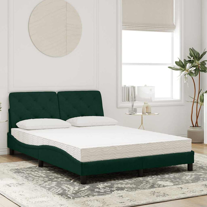 Pat cu saltea, verde închis, 120x200 cm, catifea - WALTI WALTI