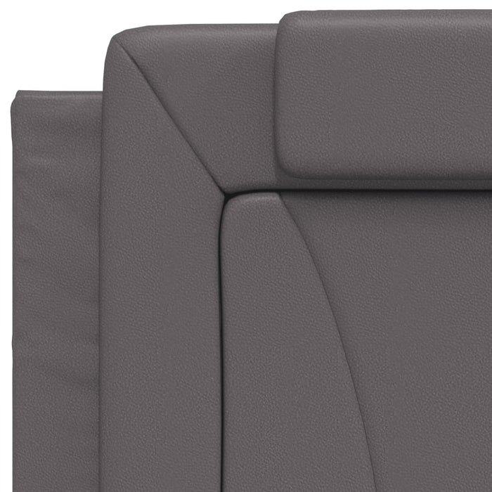Pat, Viana, cu saltea, gri, 80x200 cm, piele ecologică - WALTI WALTI