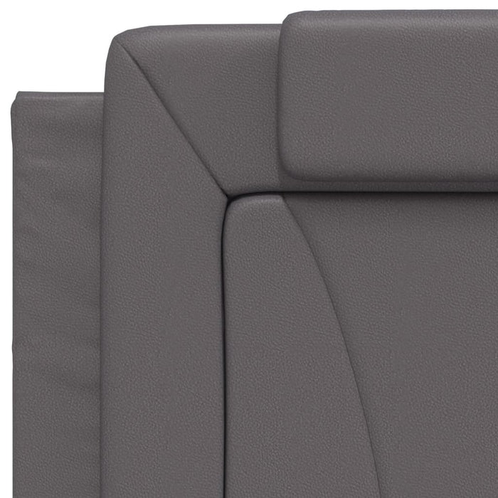 Pat, Viana, cu saltea, gri, 90x190 cm, piele ecologică WALTI