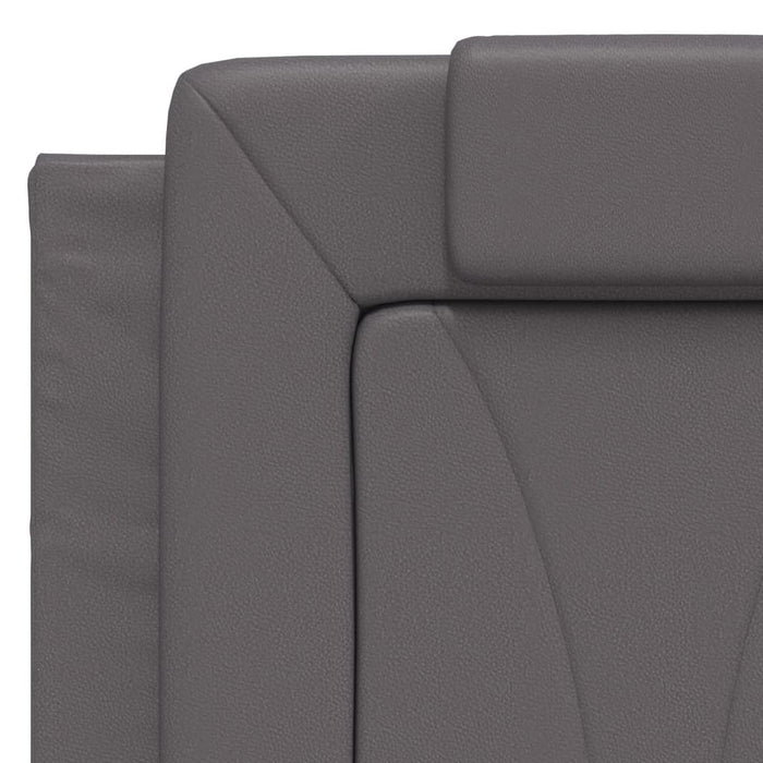 Pat, Viana, cu saltea, gri, 140x190 cm, piele ecologică WALTI