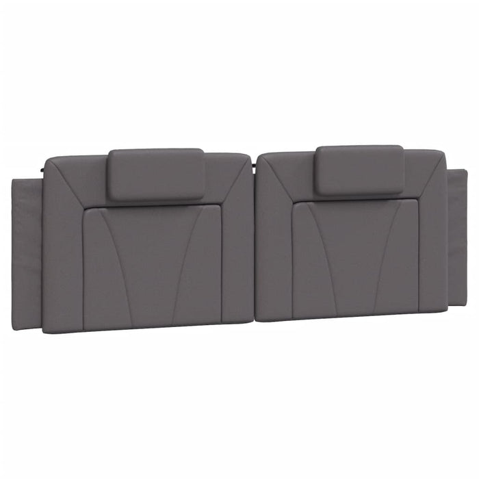 Pat, Viana, cu saltea, gri, 160x200 cm, piele ecologică WALTI