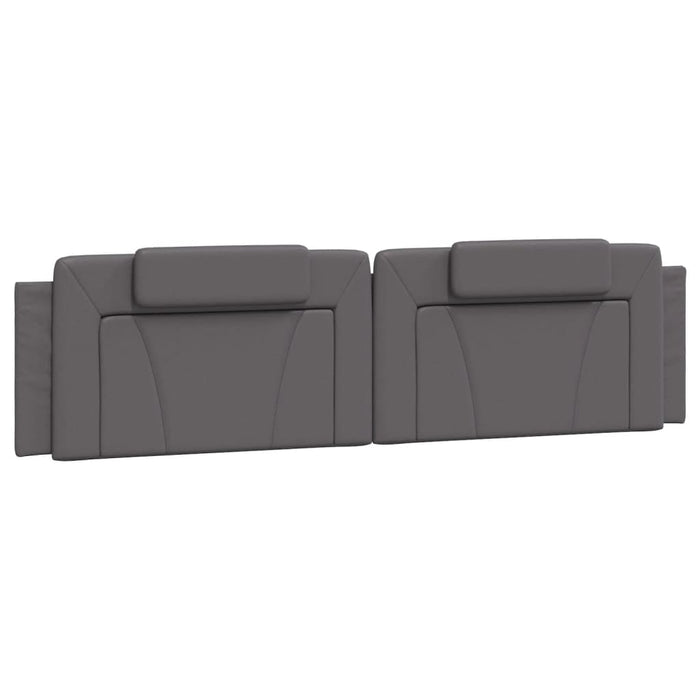 Pat, Viana, cu saltea, gri, 200x200 cm, piele ecologică WALTI