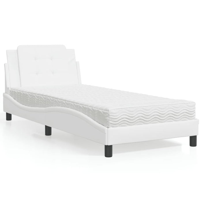 Cadru de pat fără saltea, Zadar, alb, 80x200 cm, piele ecologică - WALTI WALTI