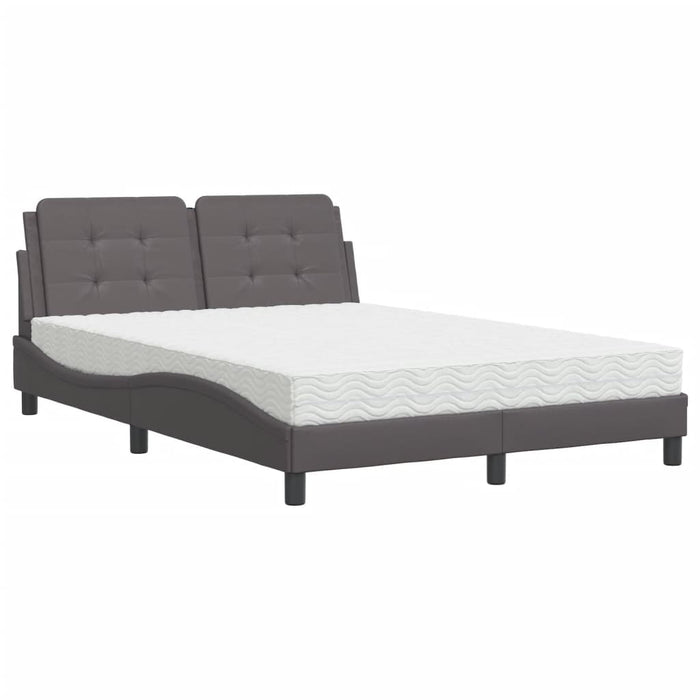 Cadru de pat fără saltea, Zadar, gri, 140x190 cm, piele ecologică WALTI