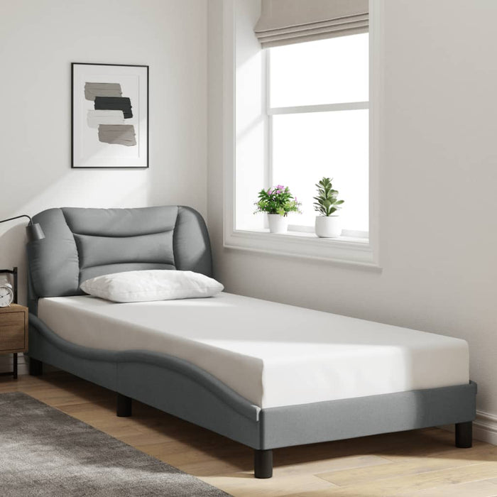 Cadru de pat cu LED fără saltea Hvar Gri deschis 80x200 cm Material WALTI