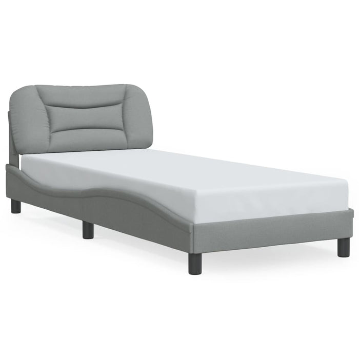 Cadru de pat cu LED fără saltea Hvar Gri deschis 90x190 cm Material WALTI
