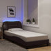 Cadru de pat cu LED fără saltea, Hvar, maro închis, 90x190 cm, textil - WALTI WALTI