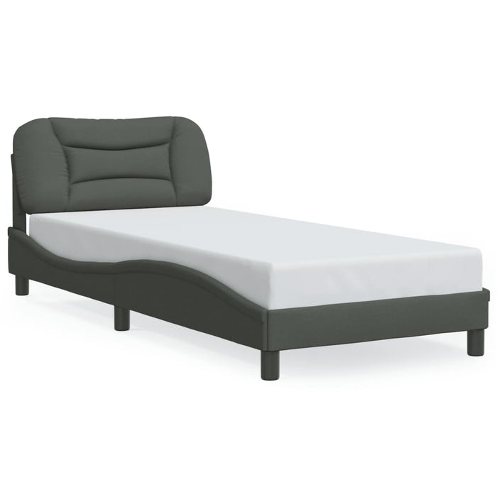 Cadru de pat cu LED fără saltea Hvar țesătură gri închis 90x200 cm WALTI