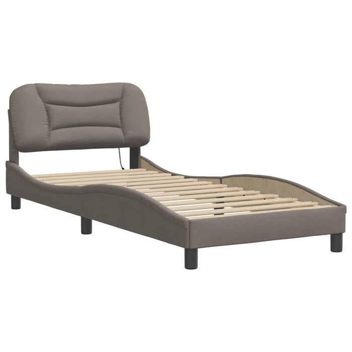 Cadru de pat cu LED fără saltea Hvar Taupe 90x200 cm Material WALTI