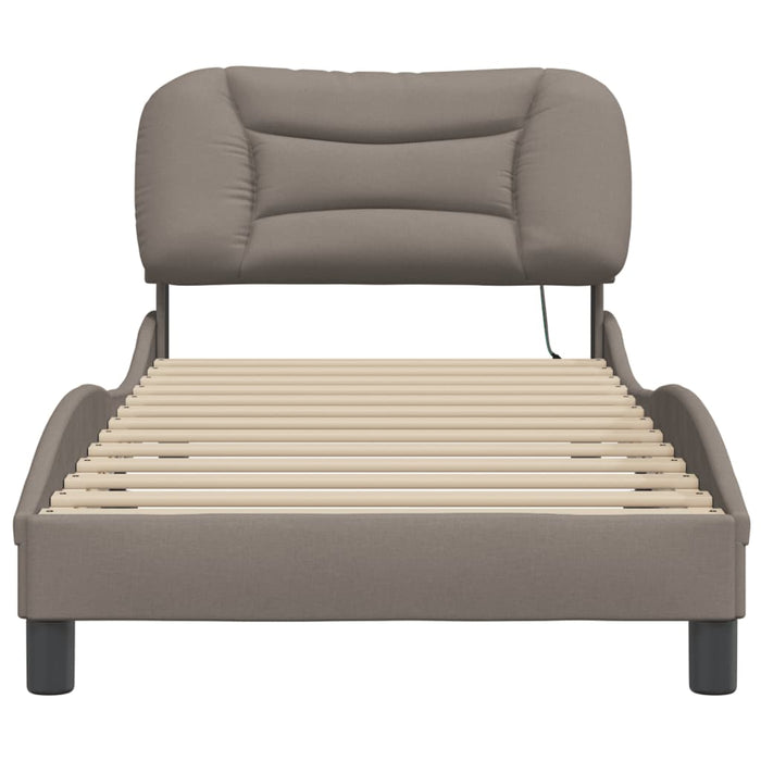 Cadru de pat cu LED fără saltea Hvar Taupe 90x200 cm Material WALTI