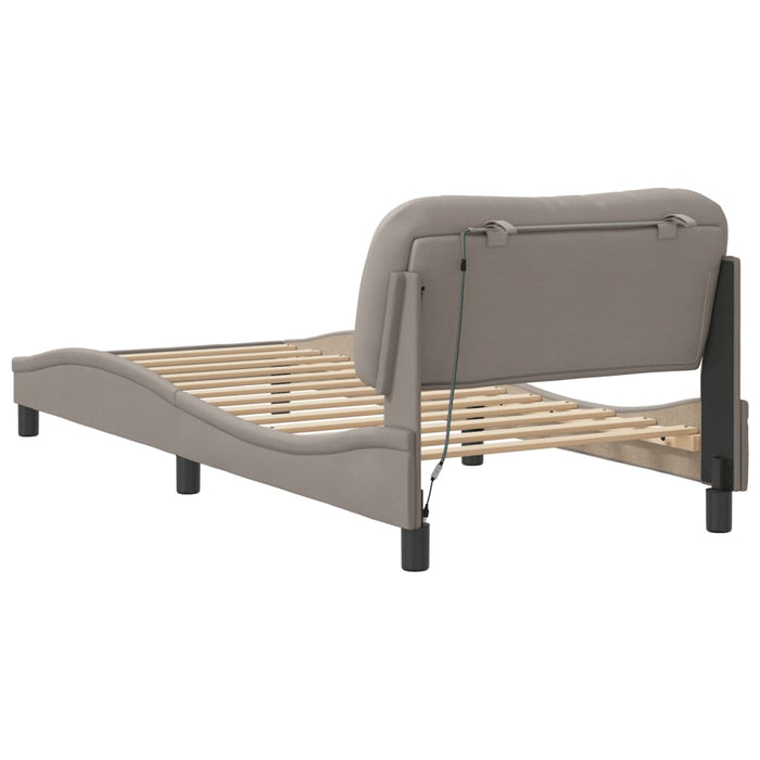 Cadru de pat cu LED fără saltea Hvar Taupe 90x200 cm Material WALTI