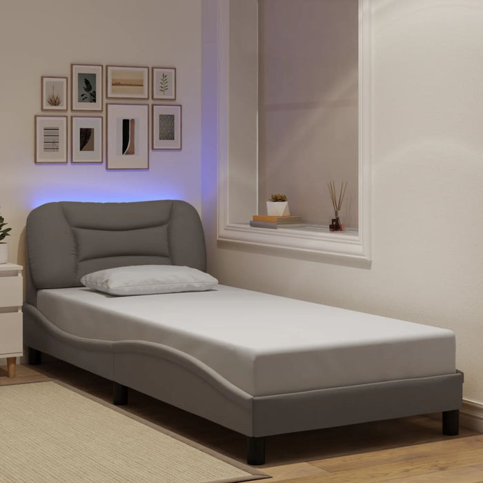 Cadru de pat cu LED fără saltea Hvar Taupe 90x200 cm Material WALTI