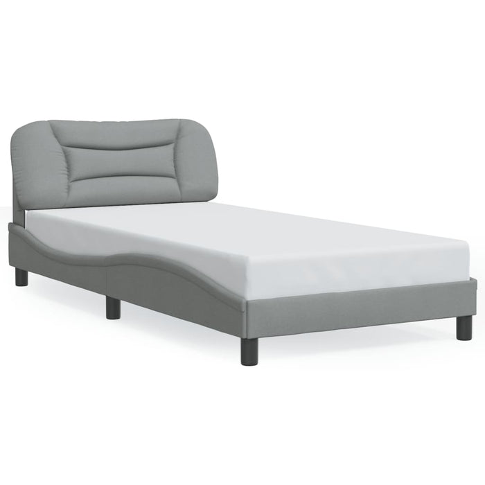 Cadru de pat cu LED fără saltea Hvar Gri deschis 100x200 cm Material WALTI