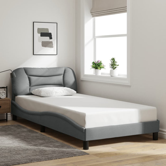 Cadru de pat cu LED fără saltea Hvar Gri deschis 100x200 cm Material WALTI