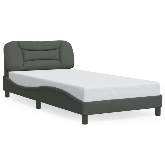 Cadru de pat cu LED fără saltea Hvar țesătură gri închis 100x200 cm WALTI