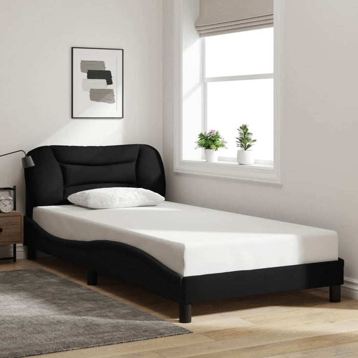 Cadru de pat cu lumini LED, negru, 100x200 cm, textil - WALTI WALTI