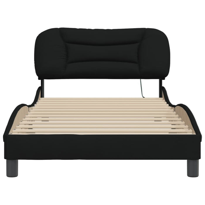 Cadru de pat cu lumini LED, negru, 100x200 cm, textil - WALTI WALTI