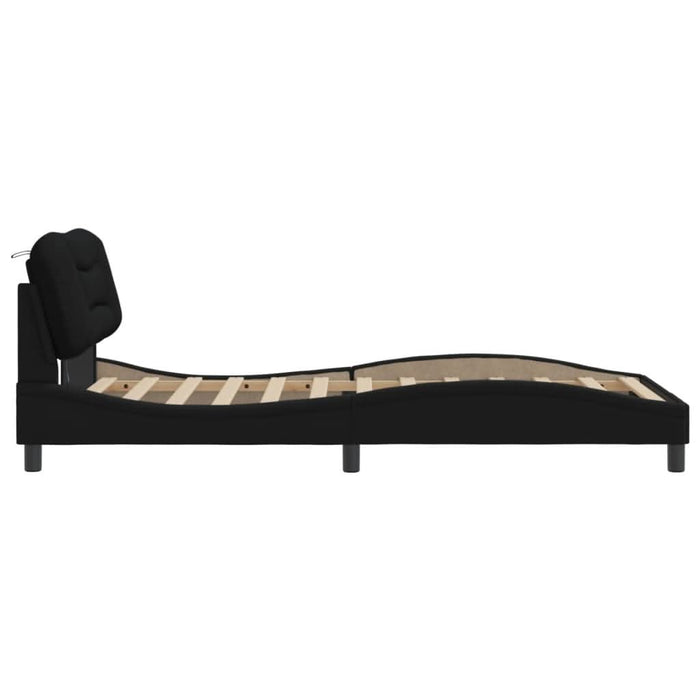Cadru de pat cu lumini LED, negru, 100x200 cm, textil - WALTI WALTI