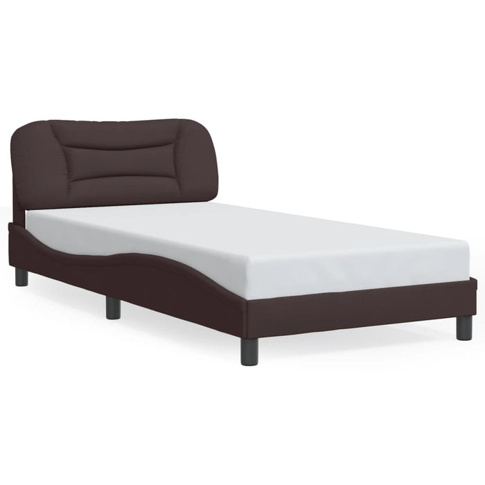 Cadru de pat cu LED fără saltea Hvar țesătură maro închis 100x200 cm WALTI