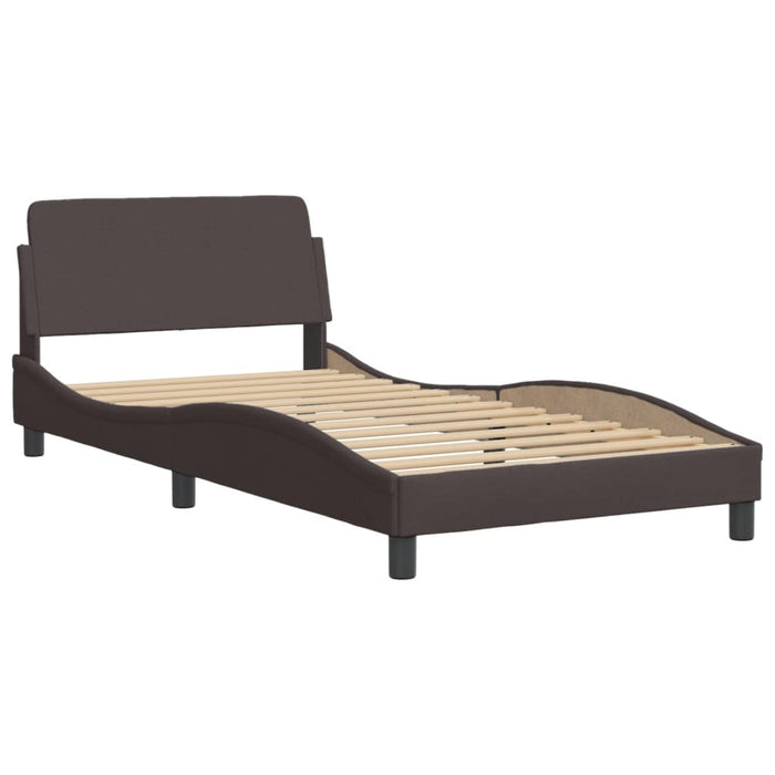 Cadru de pat cu LED fără saltea Hvar țesătură maro închis 100x200 cm WALTI