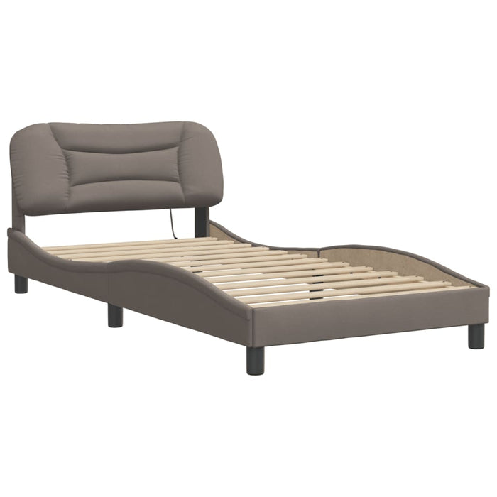 Cadru de pat cu LED fără saltea Hvar Taupe 100x200 cm Material WALTI