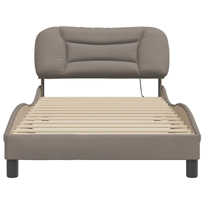 Cadru de pat cu LED fără saltea Hvar Taupe 100x200 cm Material WALTI