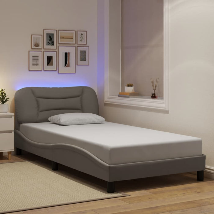 Cadru de pat cu LED fără saltea Hvar Taupe 100x200 cm Material WALTI
