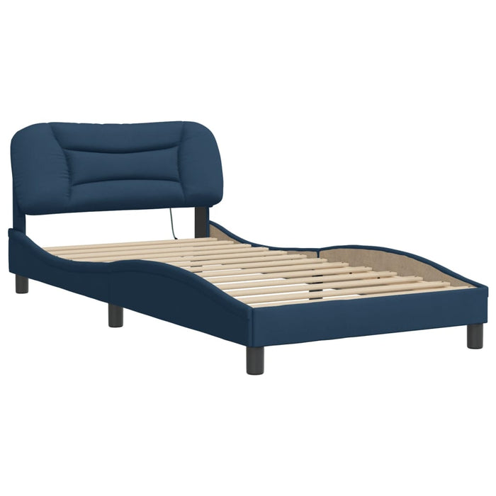 Cadru de pat cu LED fără saltea Hvar Albastru 100x200 cm Material WALTI
