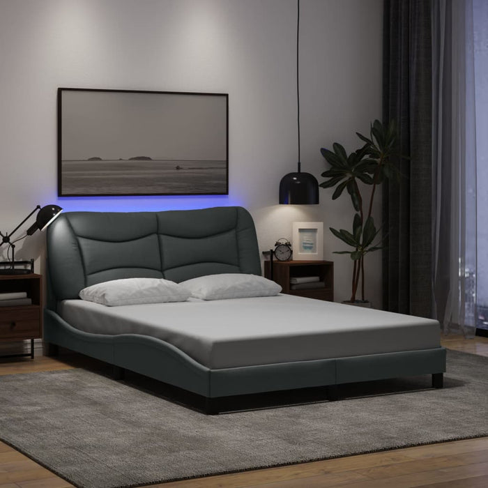 Cadru de pat cu LED fără saltea Hvar Gri deschis 120x200 cm Material WALTI