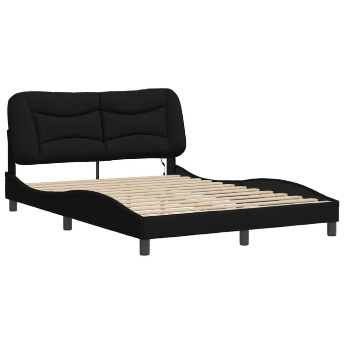 Cadru de pat cu lumini LED, negru, 120x200 cm, textil - WALTI WALTI