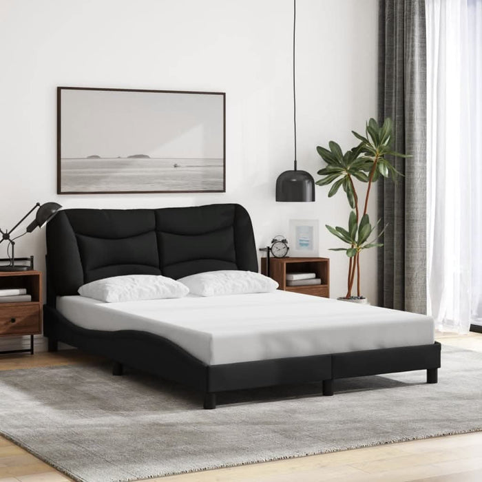 Cadru de pat cu lumini LED, negru, 120x200 cm, textil - WALTI WALTI