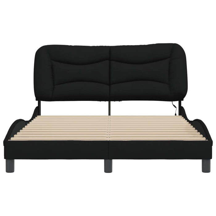 Cadru de pat cu lumini LED, negru, 120x200 cm, textil - WALTI WALTI