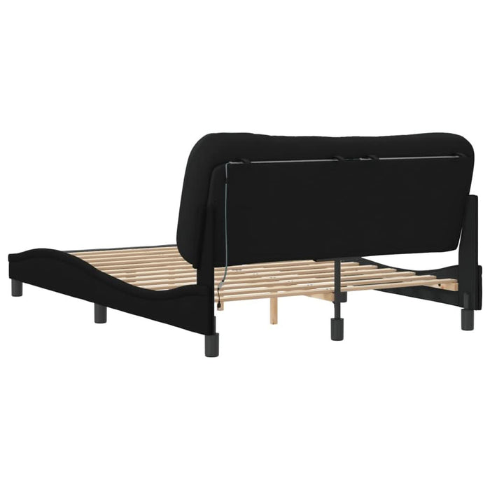 Cadru de pat cu lumini LED, negru, 120x200 cm, textil - WALTI WALTI