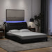 Cadru de pat cu lumini LED, negru, 120x200 cm, textil - WALTI WALTI