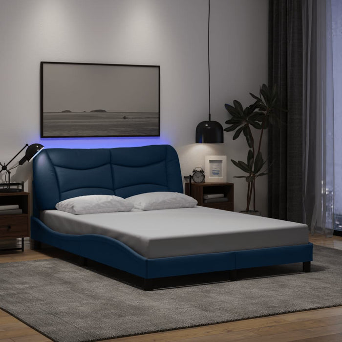 Cadru de pat cu LED fără saltea Hvar Albastru 120x200 cm Material WALTI