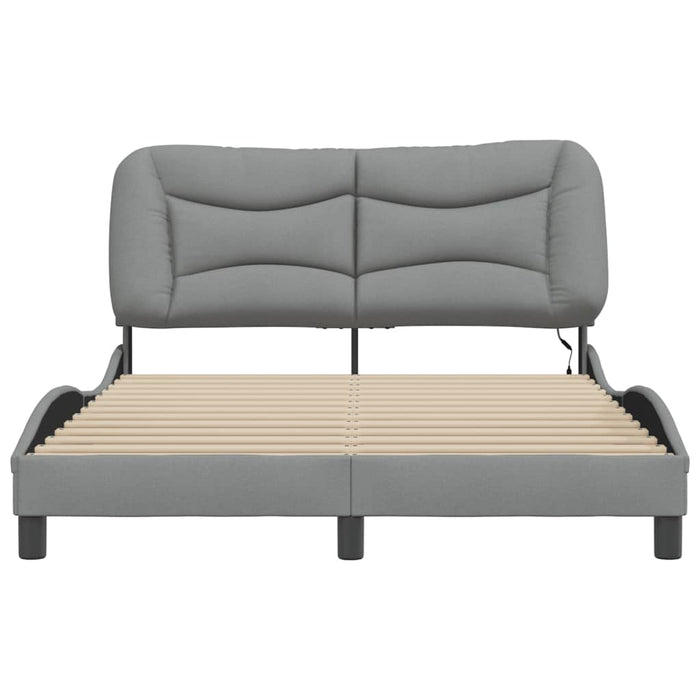 Cadru de pat cu LED fără saltea Hvar Gri deschis 140x190 cm Material WALTI