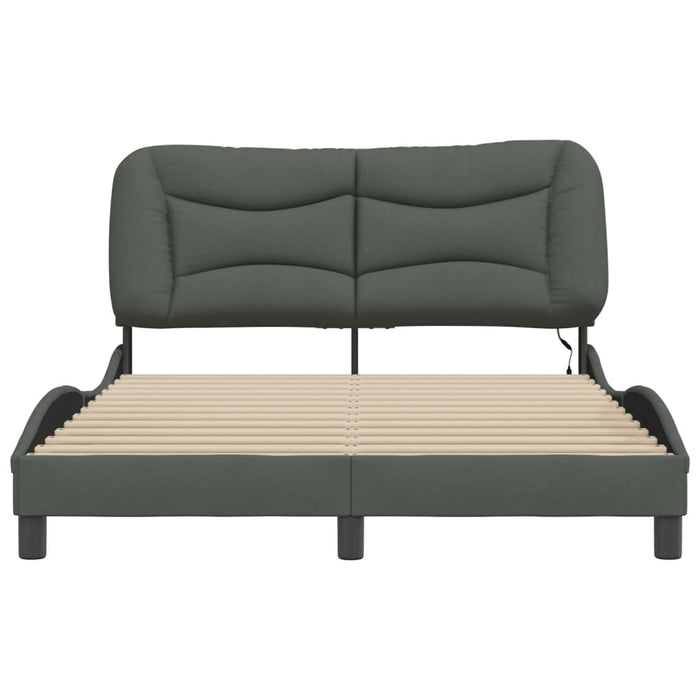 Cadru de pat cu LED fără saltea Hvar Gri închis 140x190 cm Material WALTI