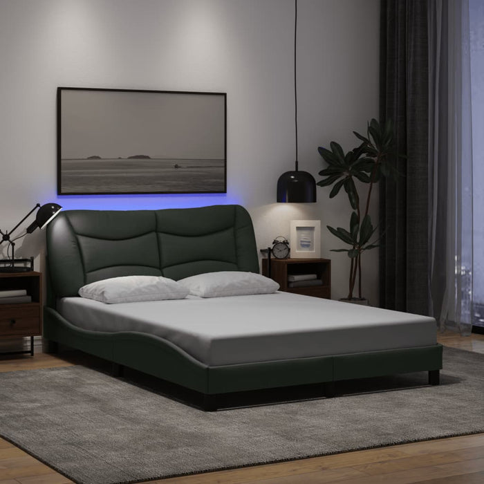 Cadru de pat cu LED fără saltea Hvar Gri închis 140x190 cm Material WALTI
