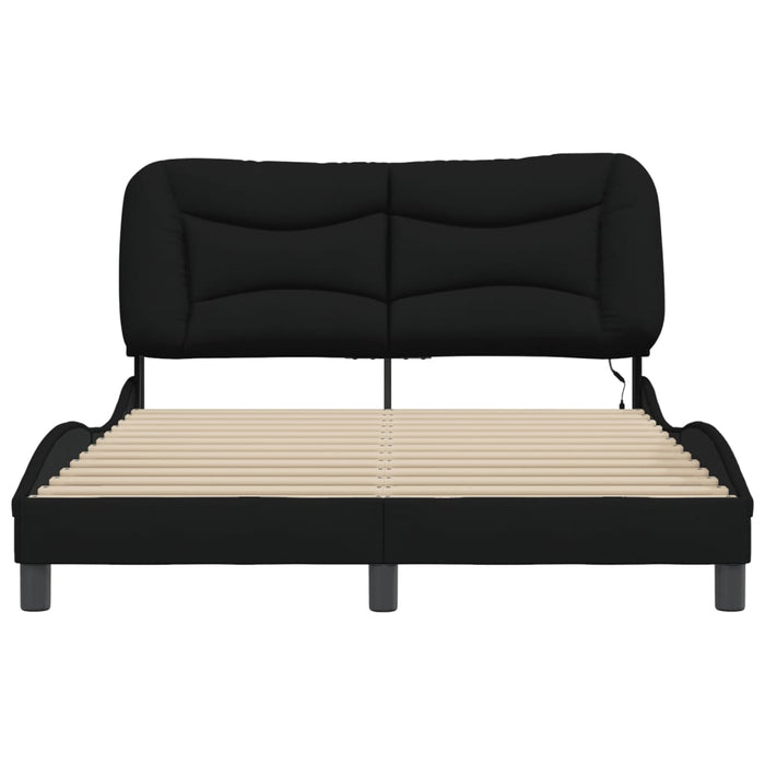 Cadru de pat cu LED fără saltea Hvar Negru 140x190 cm Material WALTI